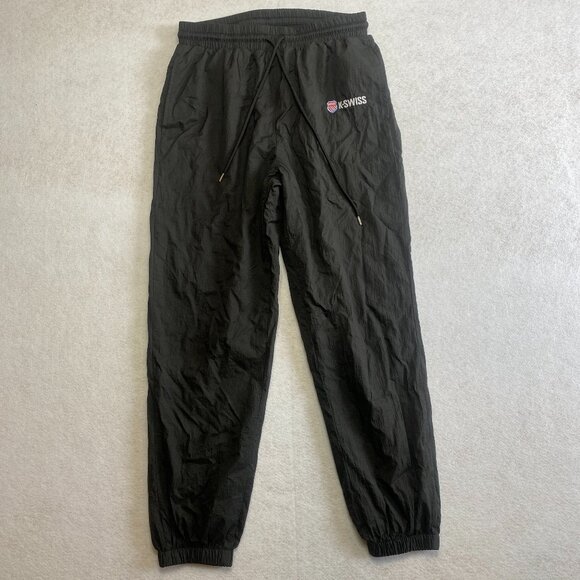 K-Swiss Jogger Men's L Black Nylon Forever 21 Tapered Drawstring 28 x 28 - Picture 1 of 6